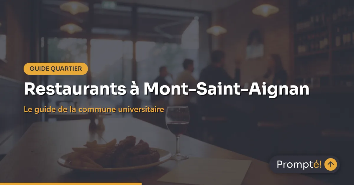 Vue de Mont-Saint-Aignan avec ses restaurants et l'environnement universitaire pres de Rouen