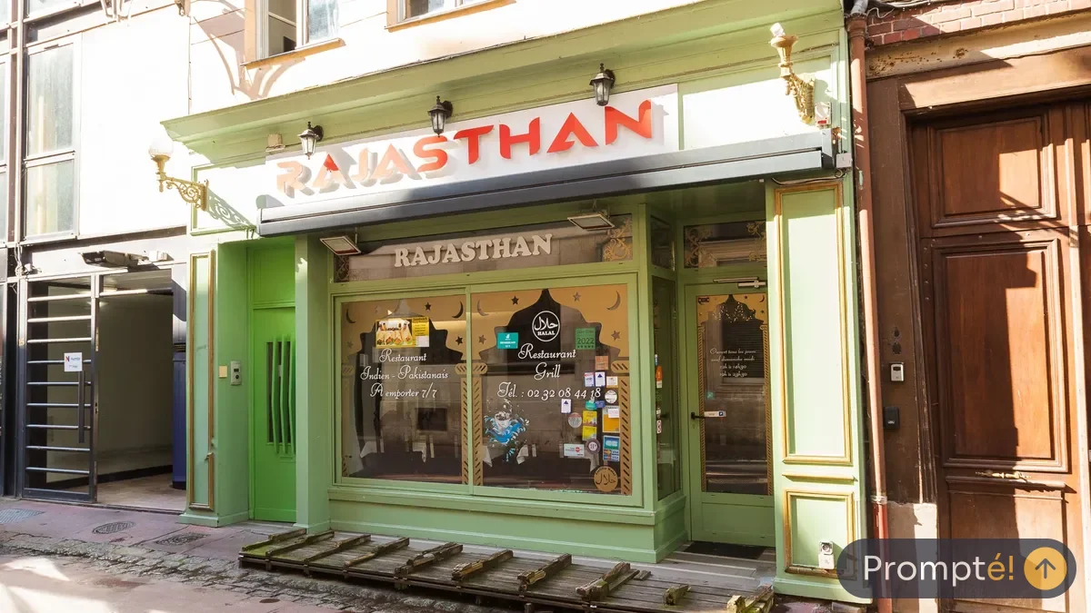 Restaurant Au Rajasthan Gourmand, cuisine indien, au Vieux-Marche de Rouen - photo terrain