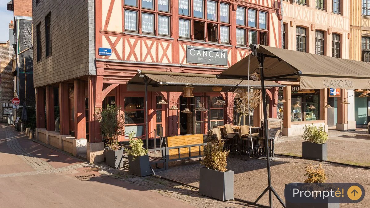 Restaurant Cancan, cuisine gastronomique, au Vieux-Marche de Rouen - photo terrain