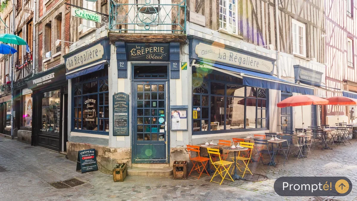 Restaurant La Régalière, cuisine crêperie / galettes, au Gros-Horloge de Rouen - photo terrain
