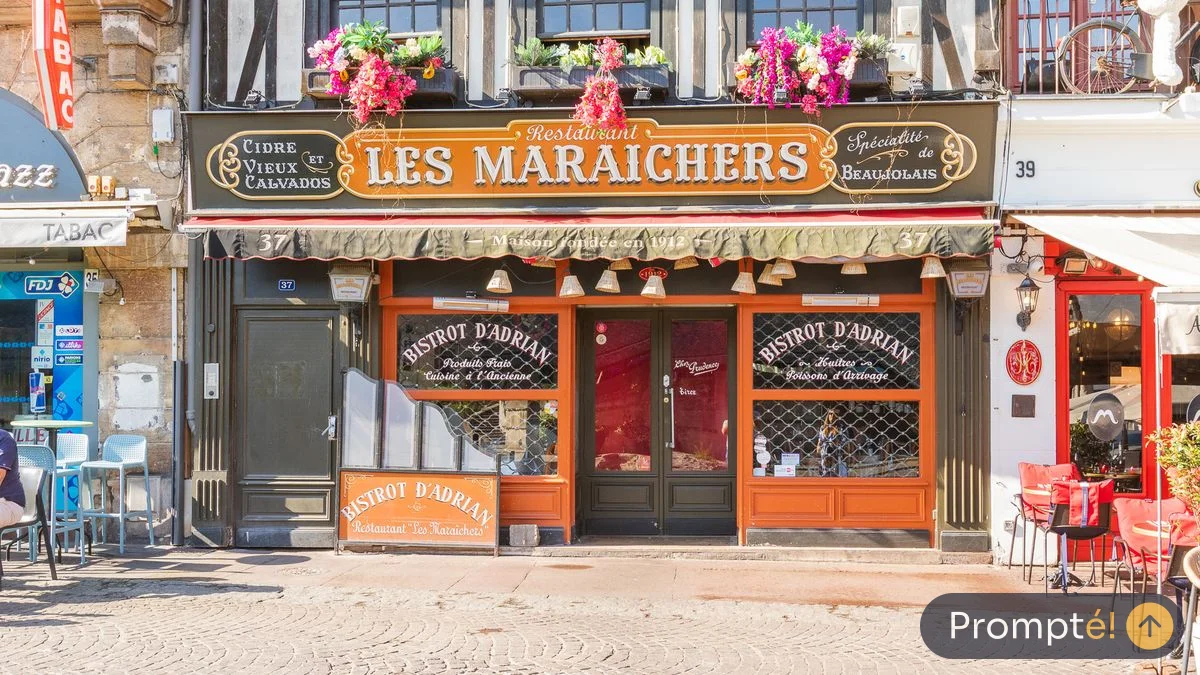 Restaurant Les Maraîchers, cuisine français / bistrot, au Vieux-Marche de Rouen - photo terrain