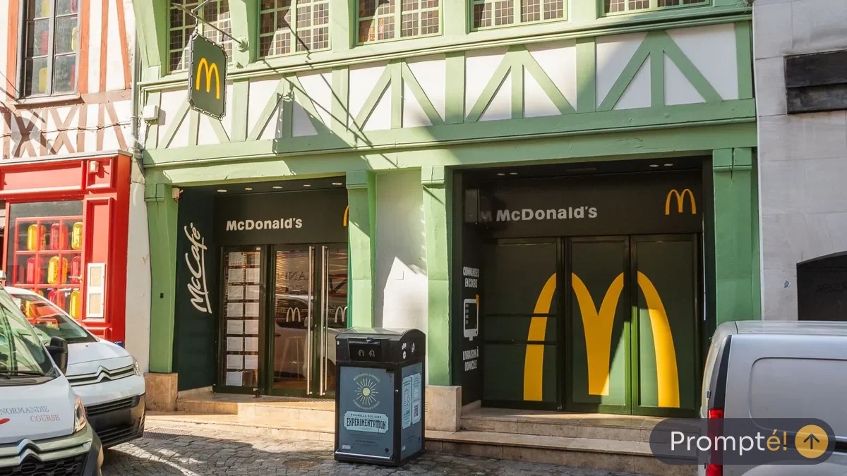 Restaurant McDonald's, cuisine burger / street food, au Gros-Horloge de Rouen - photo terrain